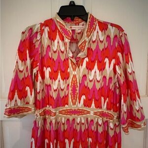 Jude Connally Pink and Orange Maxi Dress